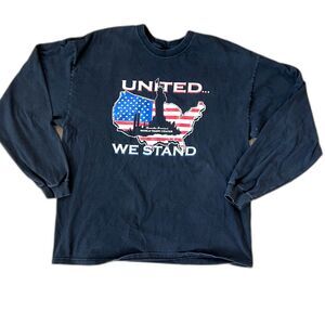2001 Y2K Vintage Long Sleeve United We Stand American USA Mens T-Shirt Tee sz XL